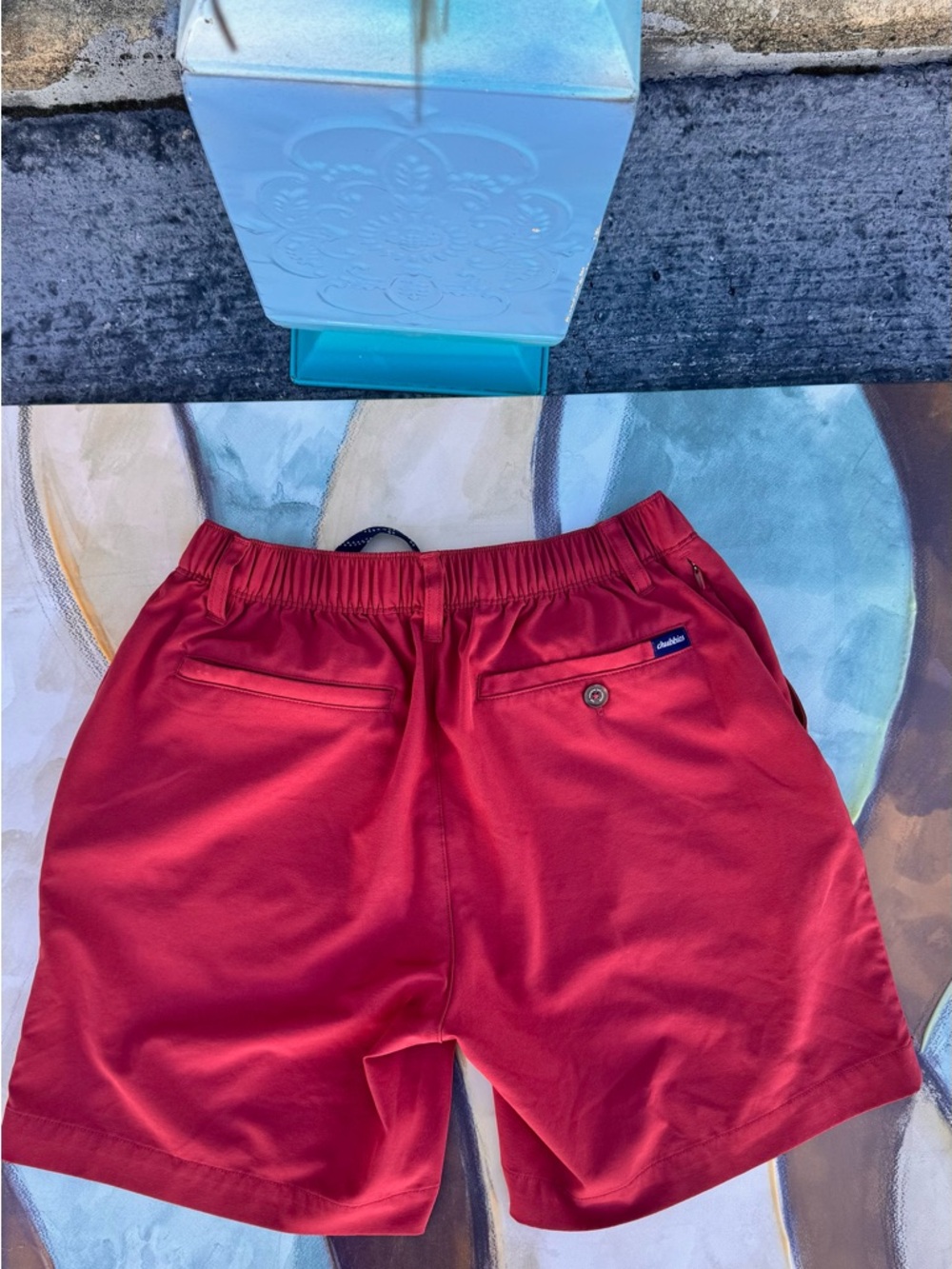chubbies Red Elastic Drawstring Hybrid Shorts - Picture 2 of 5